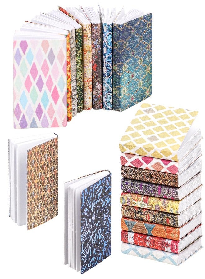 NQEUEPN 20pcs 1:12 Scale Miniatures Dollhouse Books, Dollhouse Mini Books Assorted Dollhouse Accessories Pretend Play Toy Supplies for Boys and Girls, Bedroom, Study Room Decoration (Grid Prints) - Image 1
